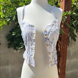 H&M Blue and White Floral Camisole